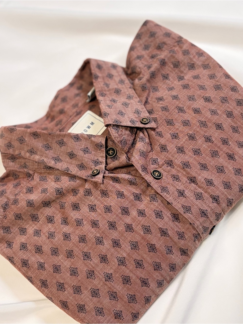 Rowm Rust Colored Casual Button Down Long Sleeve Men’s Shirt XLT